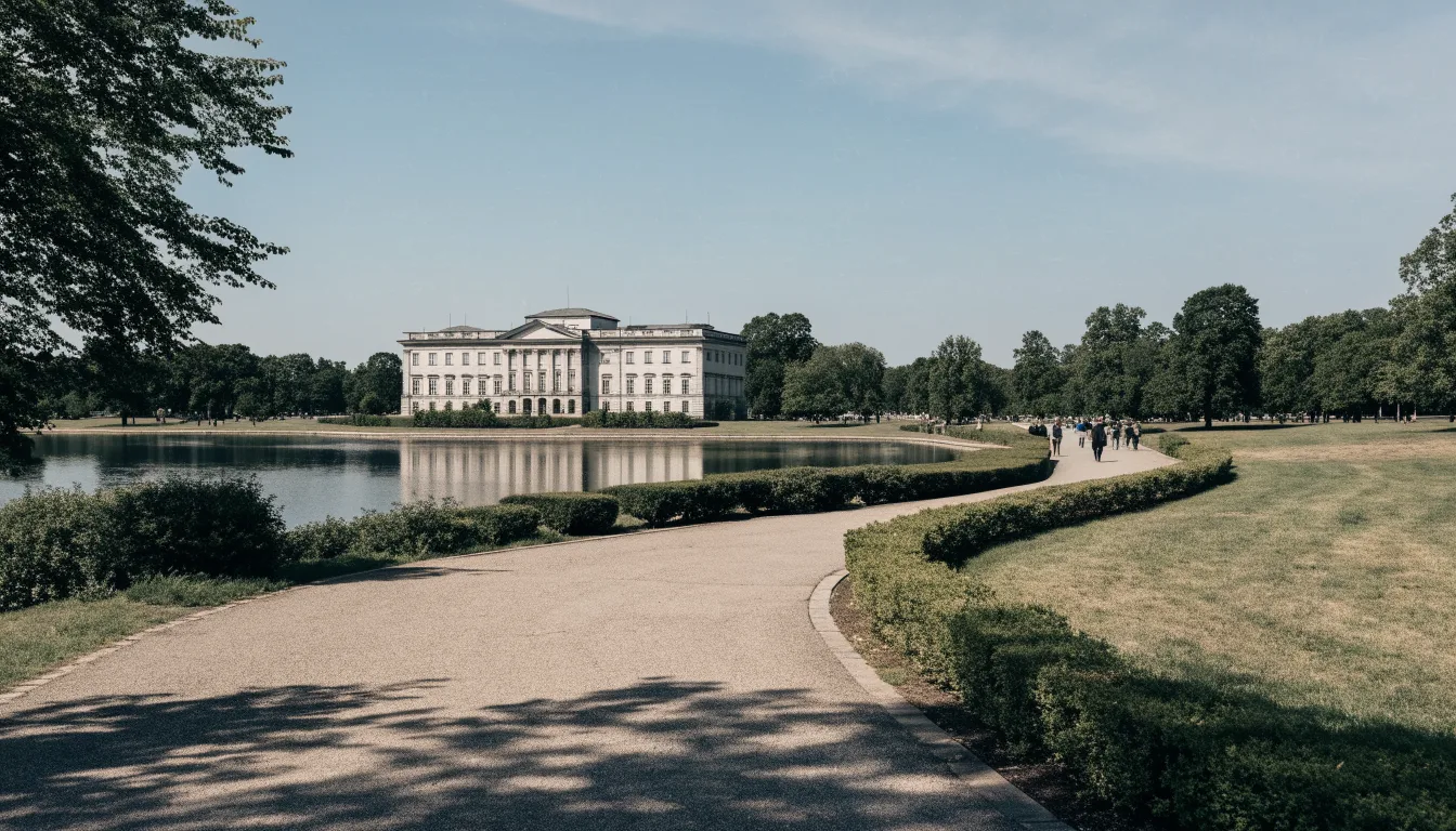 Pałac na Wyspie i parkowe alejki w Łazienkach Królewskich